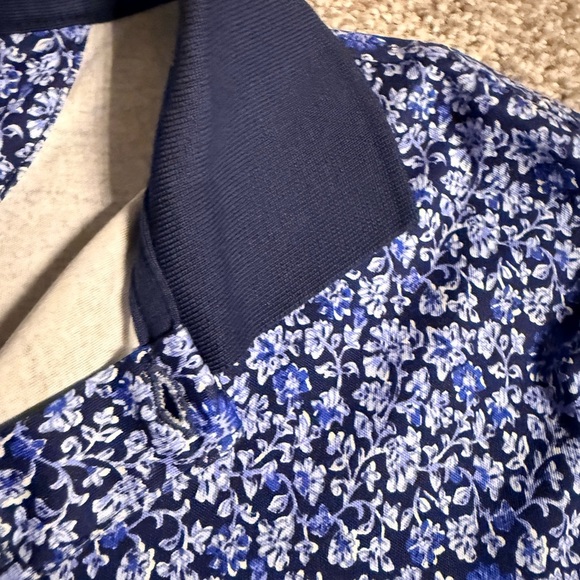 Ralph Lauren Men's Blue and White Patterned Polo Shirt - Picture 4 of 7